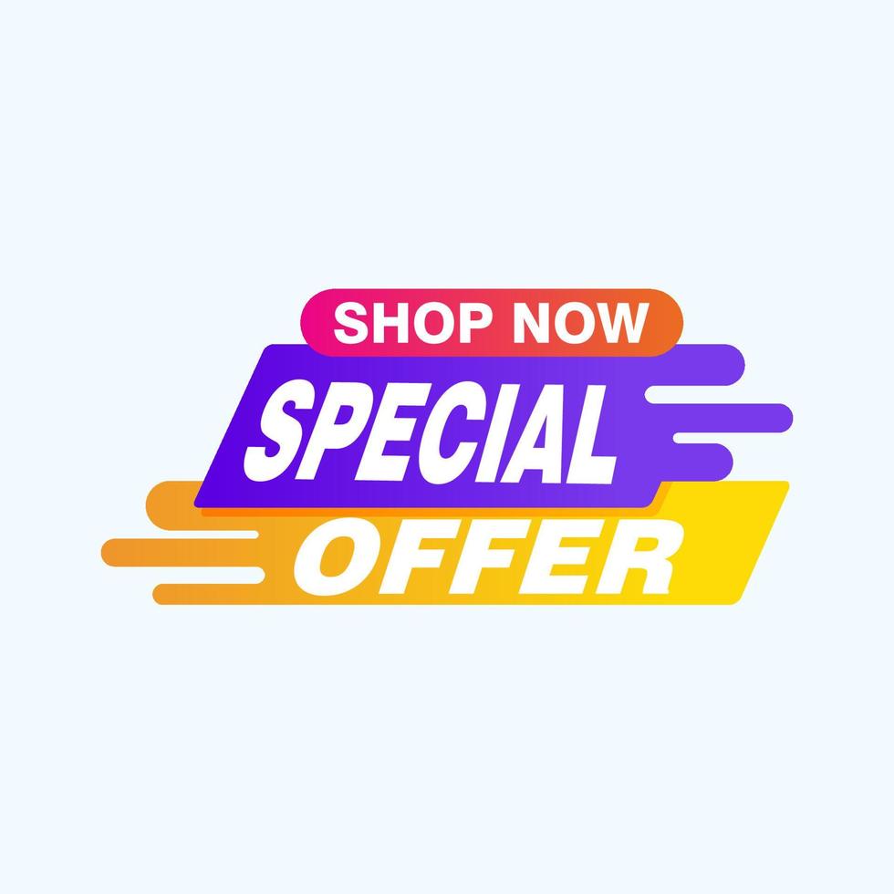 plantilla de diseño de cinta vectorial de oferta especial. etiqueta de venta de banner. etiqueta de descuento de oferta especial de mercado vector