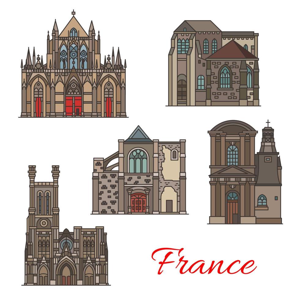 iconos emblemáticos de viajes franceses, arquitectura troyes vector