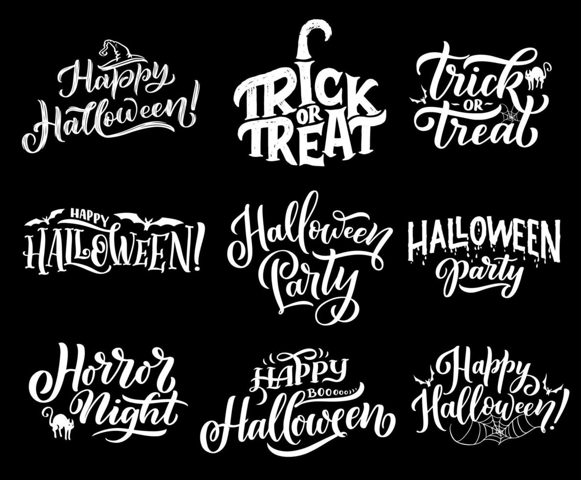 feliz halloween vacaciones vector letras