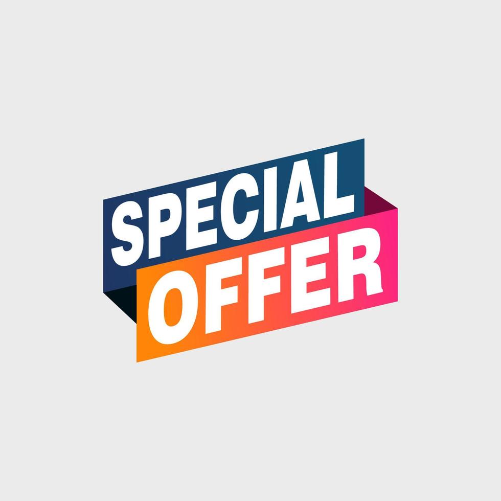 Special offer vector ribbon design template. Banner sale tag. Market special offer discount label