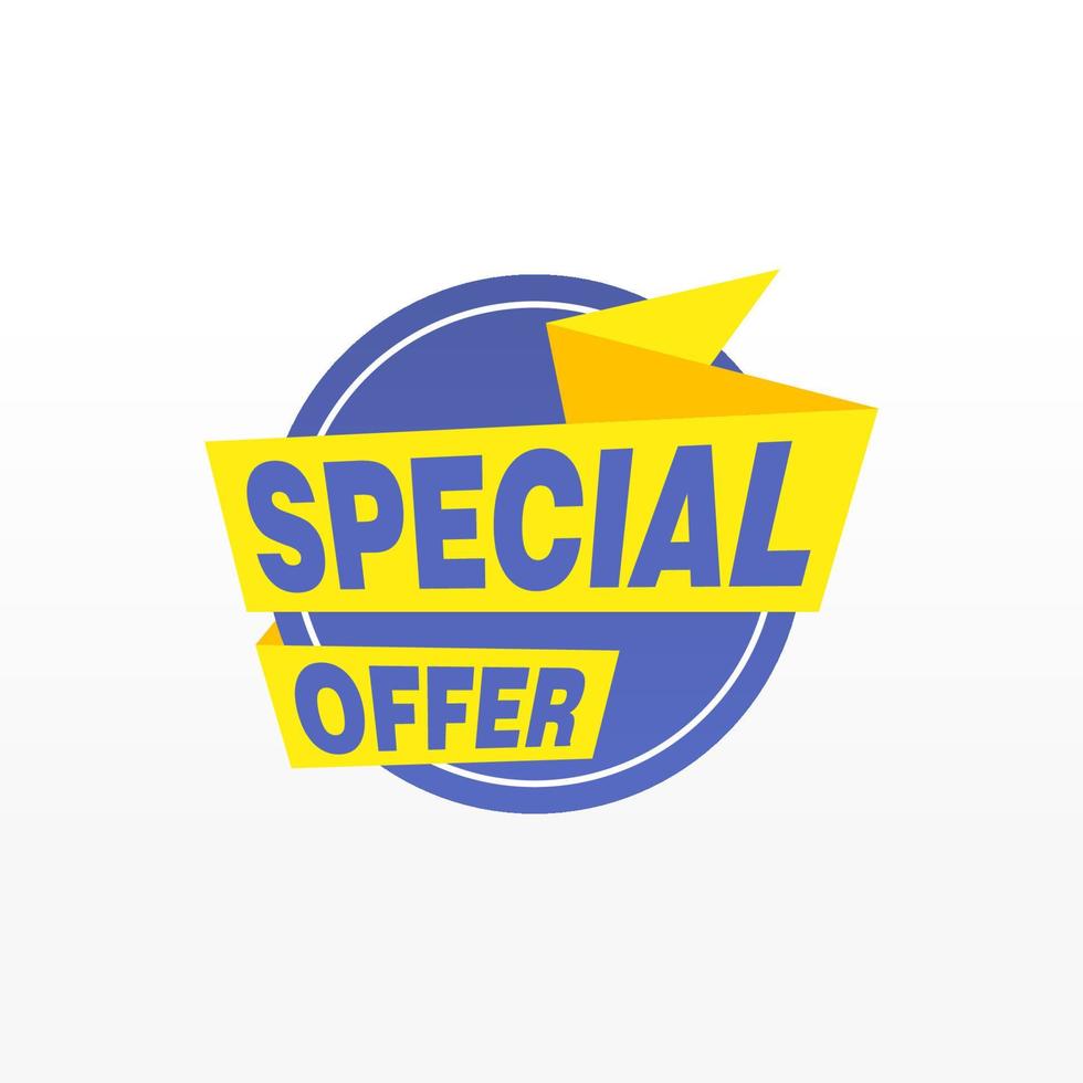Special offer vector ribbon design template. Banner sale tag. Market special offer discount label