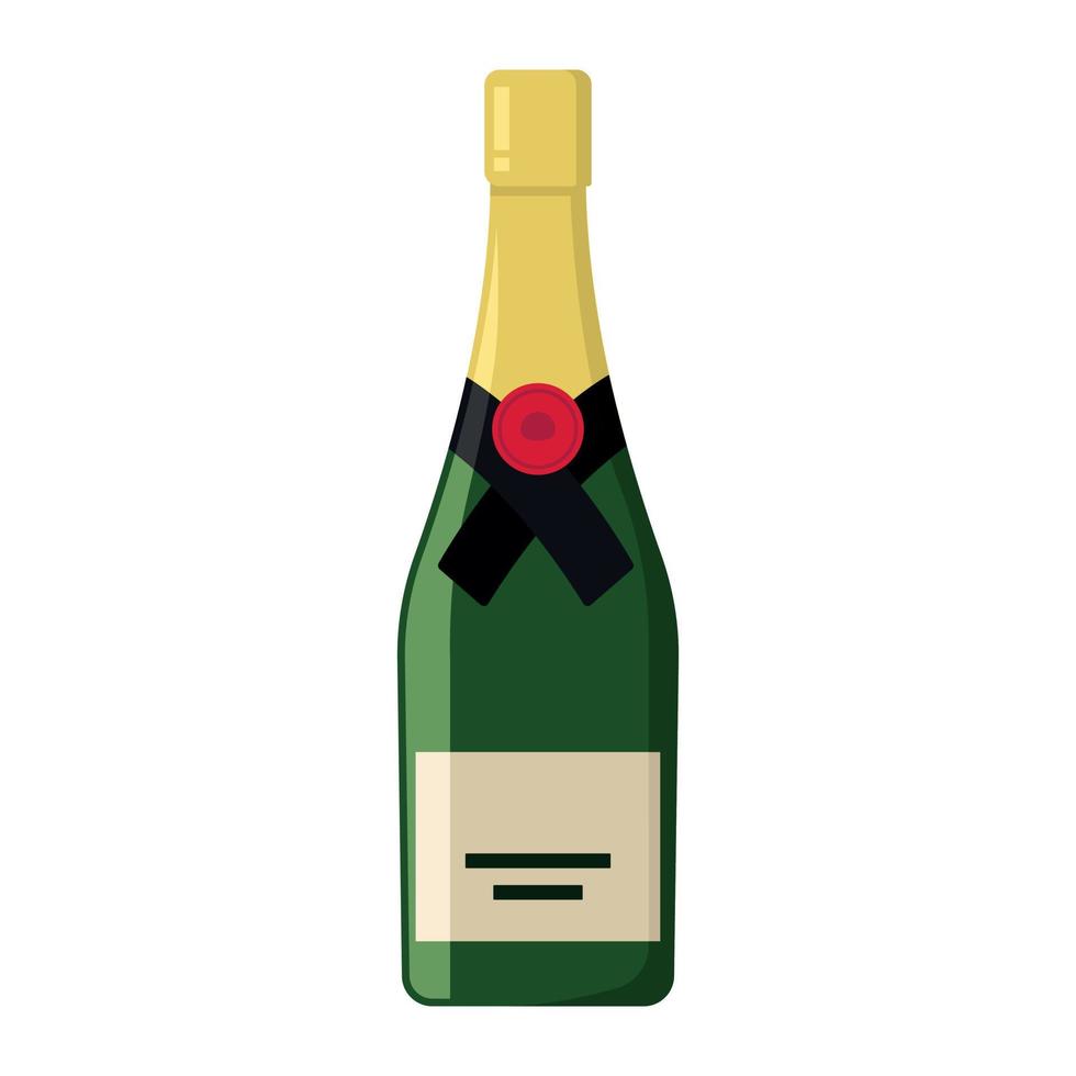 botella de champán verde vector