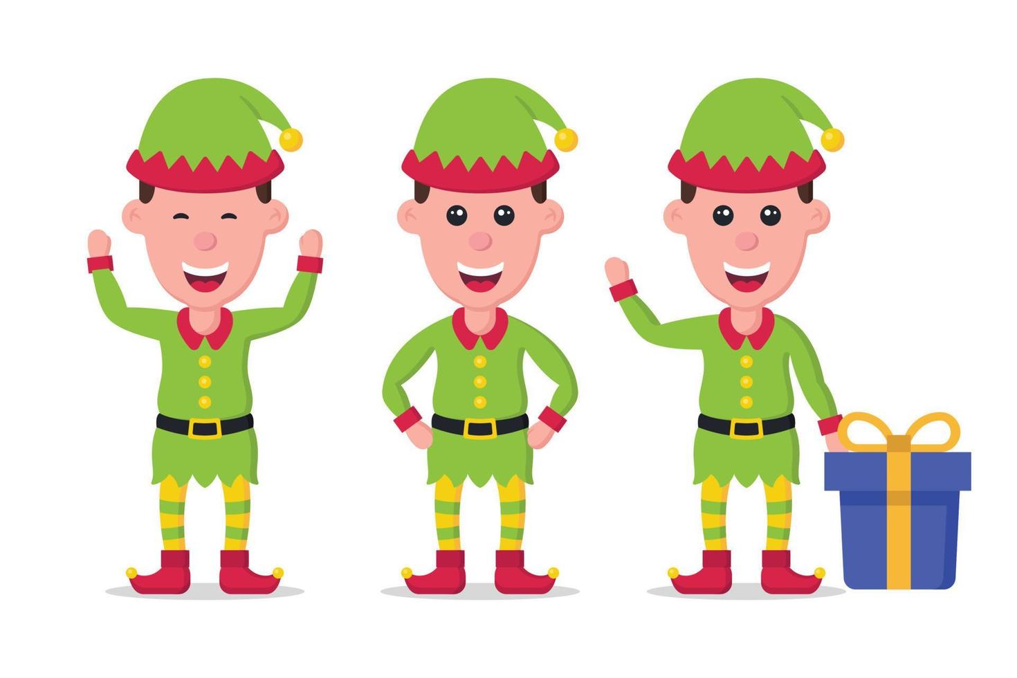 personajes de elfos navideños vector