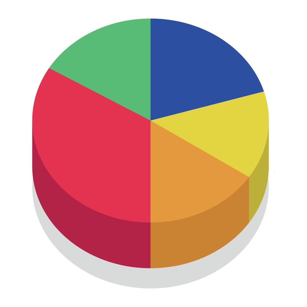 gráfico circular 3d 2 vector