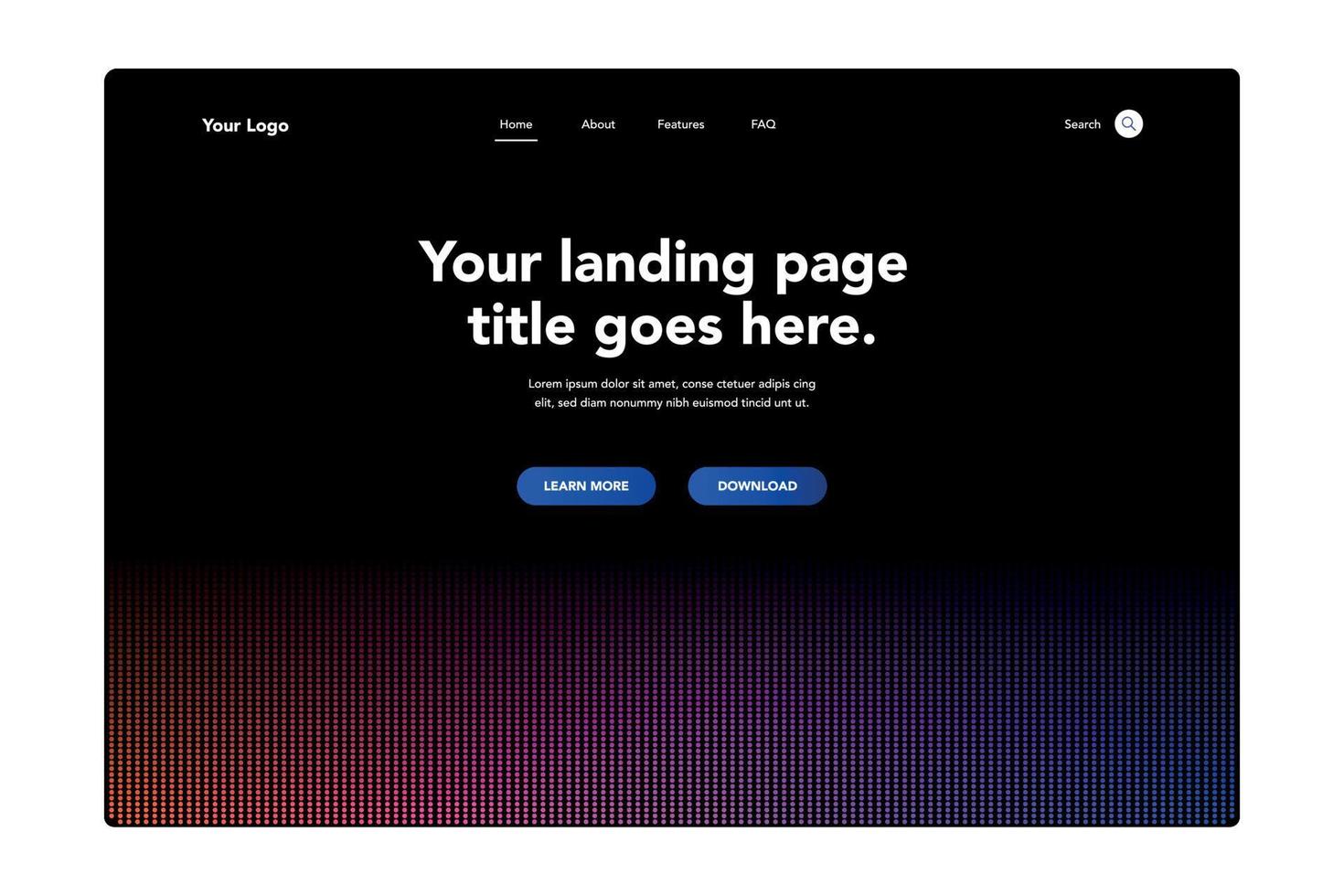 Dotted Landing Page vector