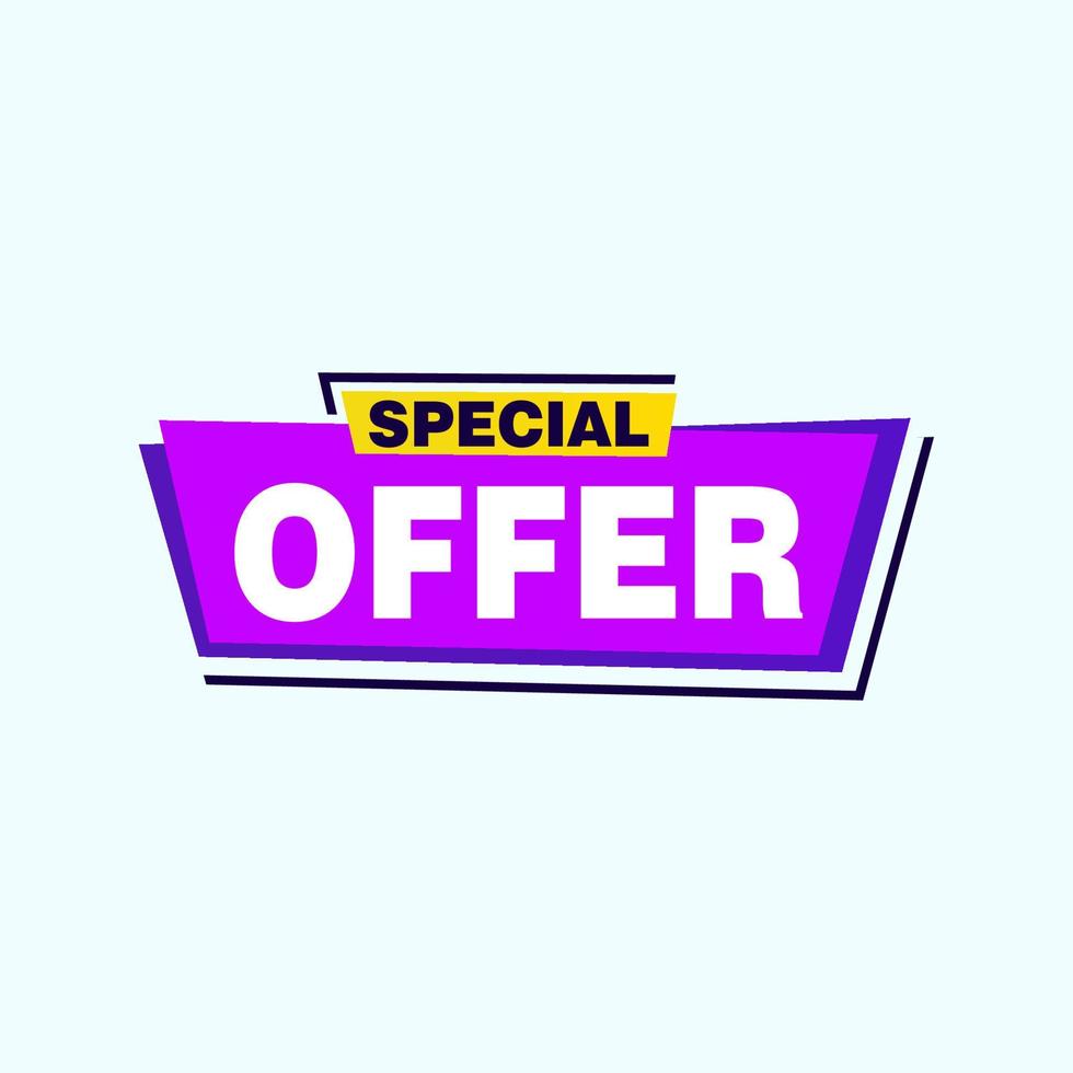 Special offer vector ribbon design template. Banner sale tag. Market special offer discount label