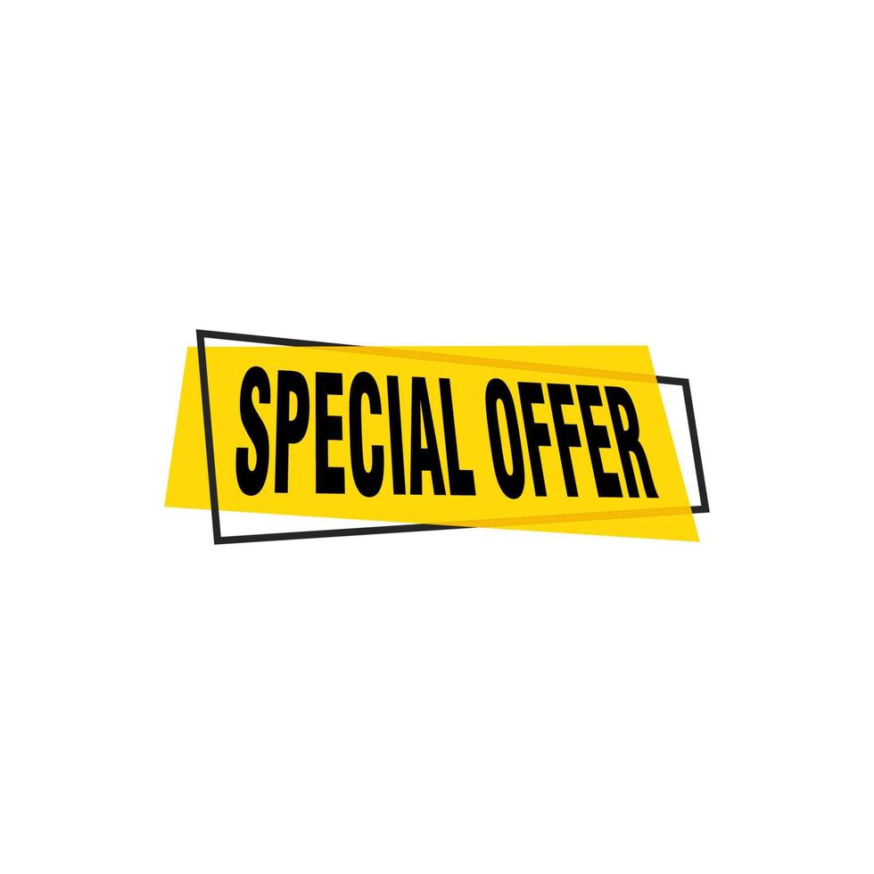 Special offer vector ribbon design template. Banner sale tag. Market special offer discount label
