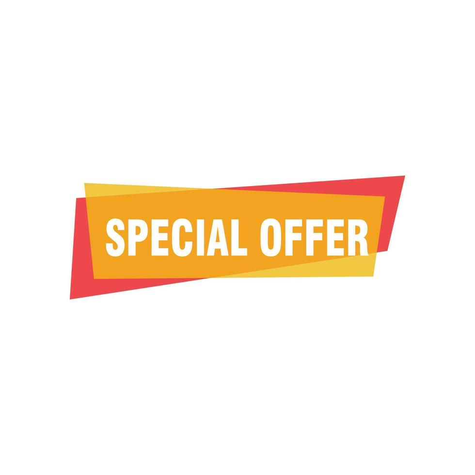 Special offer vector ribbon design template. Banner sale tag. Market special offer discount label