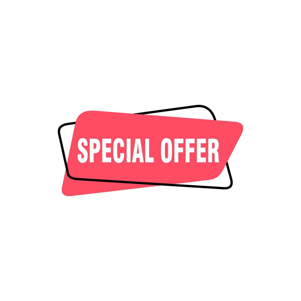 Special offer vector ribbon design template. Banner sale tag. Market special offer discount label
