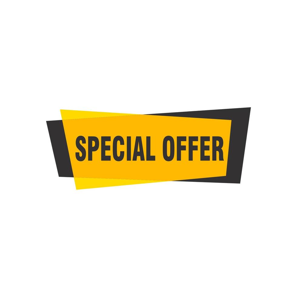 Special offer vector ribbon design template. Banner sale tag. Market special offer discount label