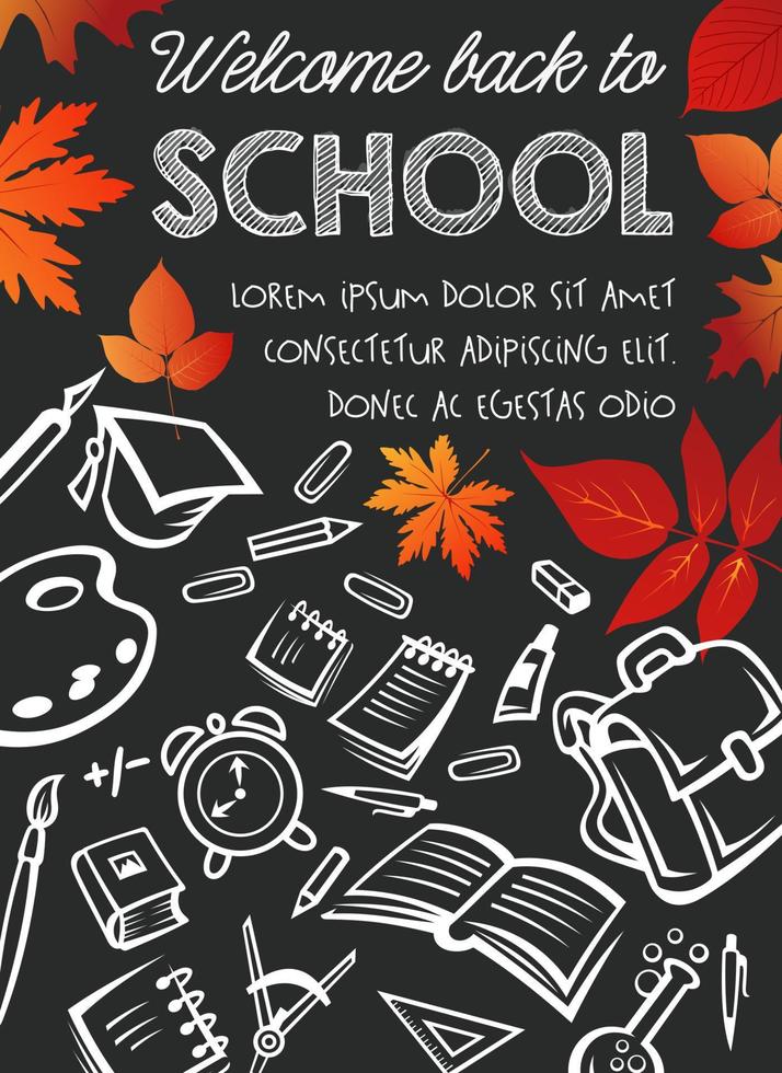 Back to School vector study stationery poster