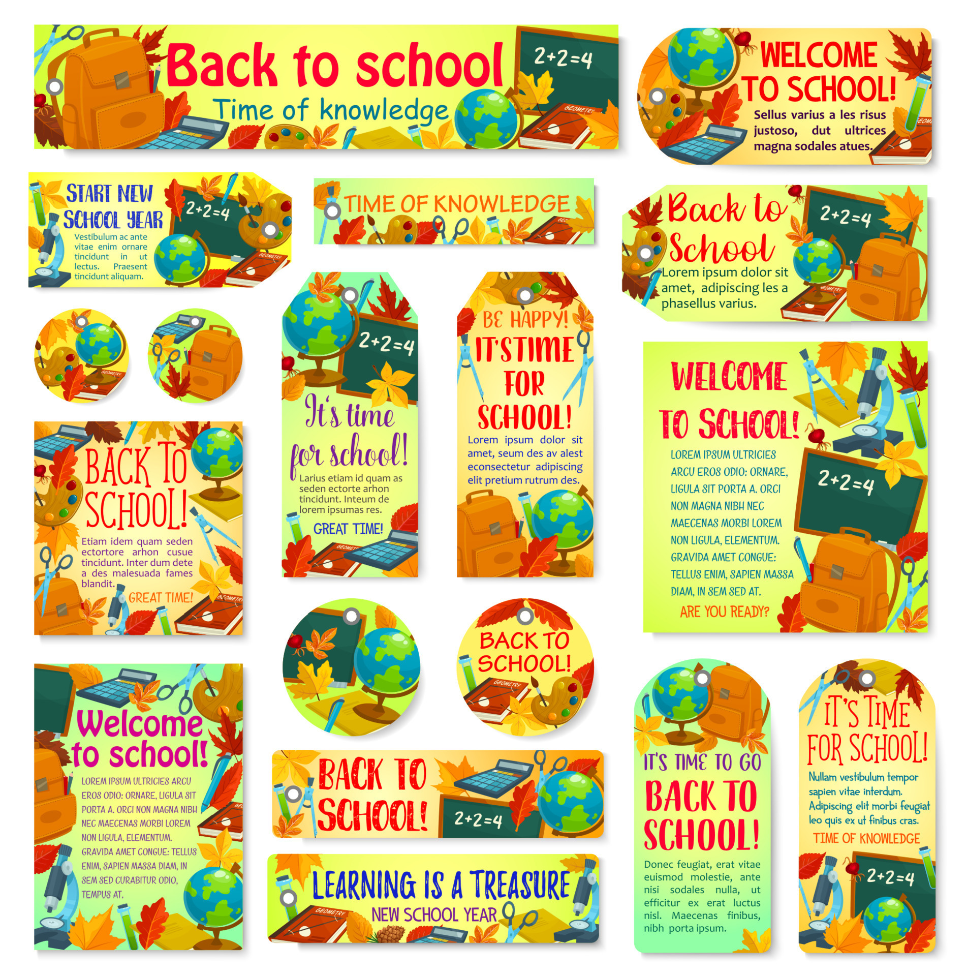 Back to School vector education banners posters 16120394 Vector Art at
