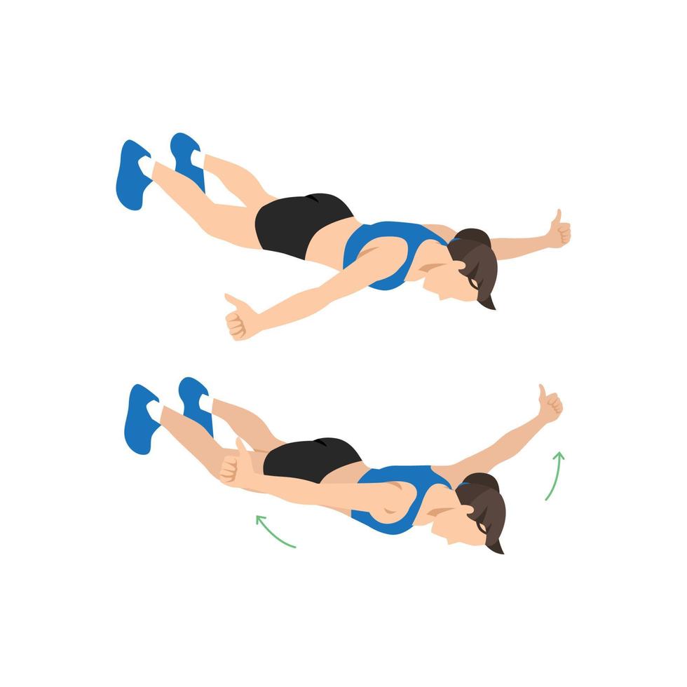 mujer haciendo ejercicio en el piso t plantea. ilustración vectorial plana aislada sobre fondo blanco vector