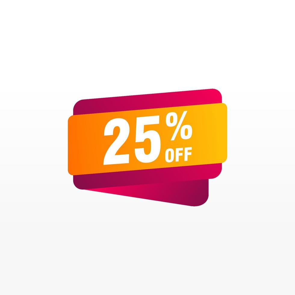 25 discount, Sales Vector badges for Labels, , Stickers, Banners, Tags, Web Stickers, New offer. Discount origami sign banner.