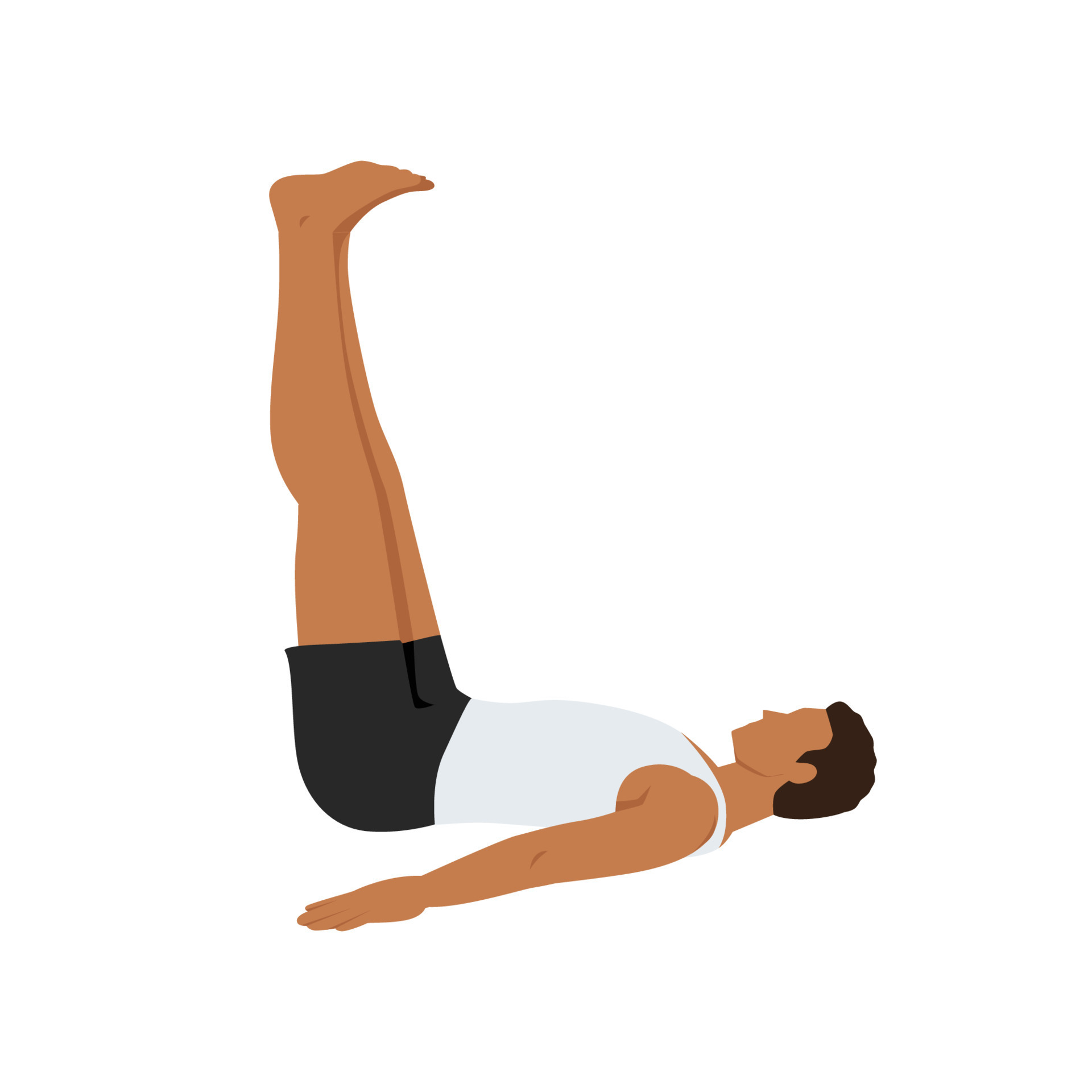 Man doing Legs up the Wall pose Viparita karani stretch exercise. Flat  vector illustration isolated on white background 16120655 Vector Art at  Vecteezy