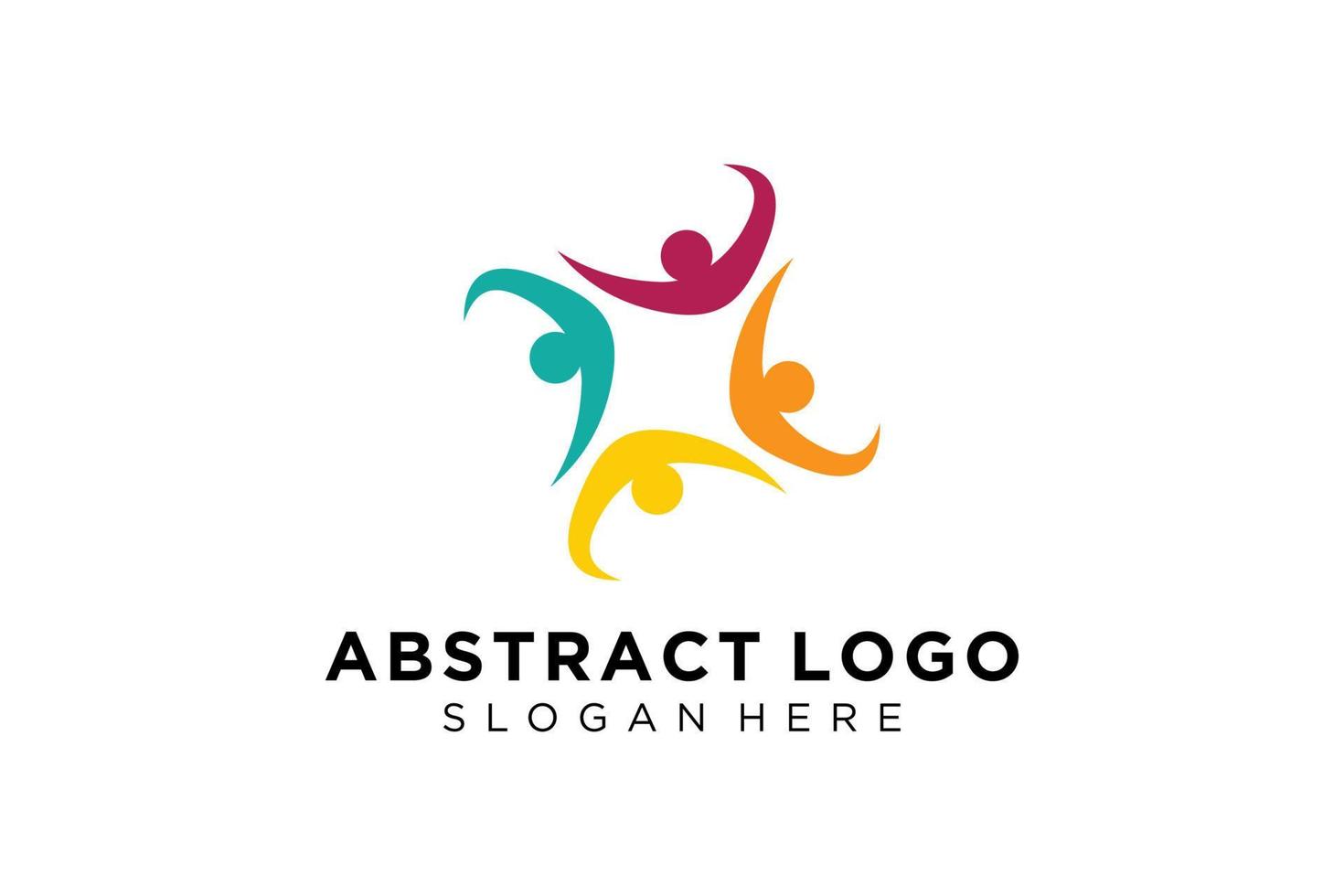 colección de logotipos de personas y familias abstractas vectoriales, iconos de personas, plantilla de logotipo de salud, símbolo de cuidado. vector