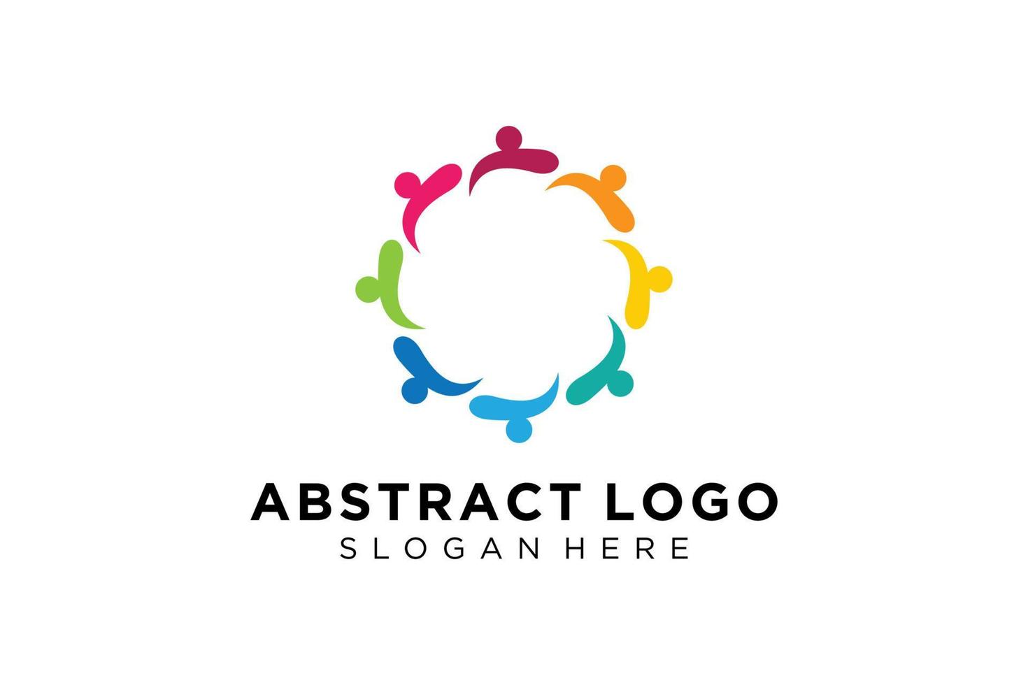 colección de logotipos de personas y familias abstractas vectoriales, iconos de personas, plantilla de logotipo de salud, símbolo de cuidado. vector