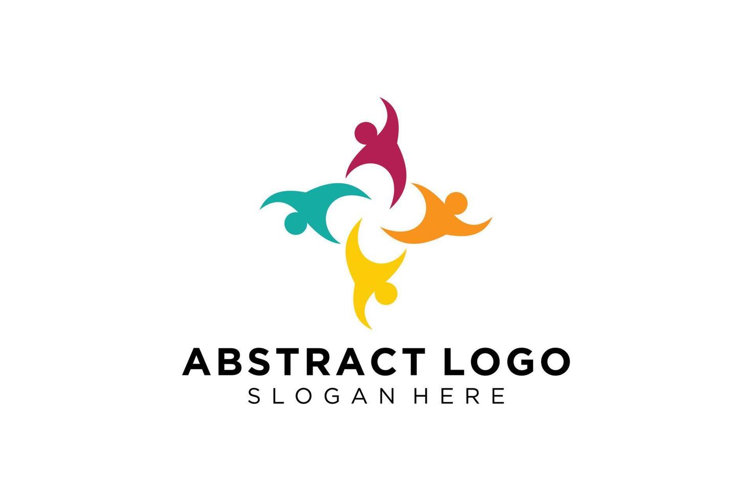 colección de logotipos de personas y familias abstractas vectoriales, iconos de personas, plantilla de logotipo de salud, símbolo de cuidado. vector