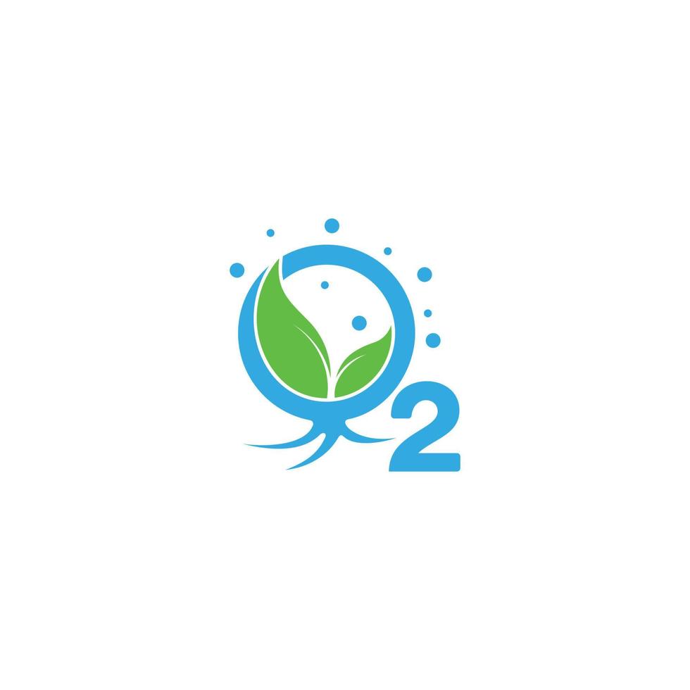 green plant root o2 oxygen nature symbol logo vector