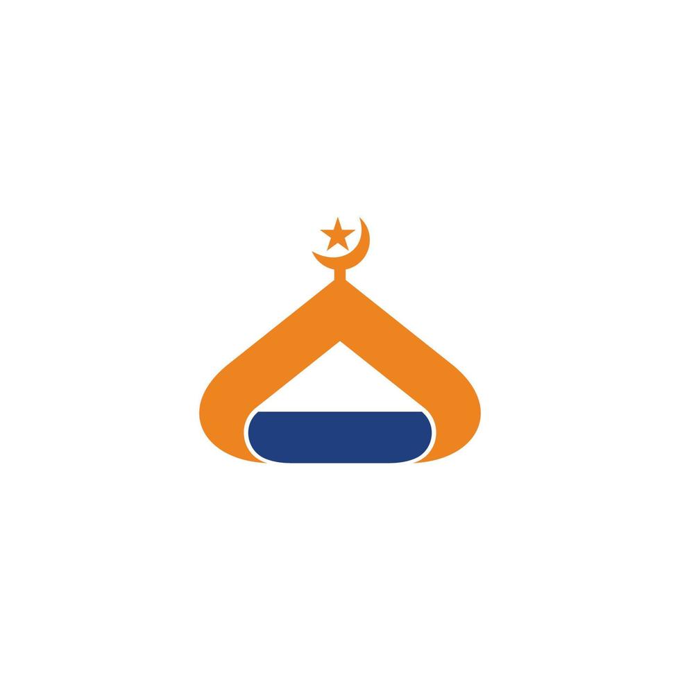 vector de logotipo de símbolo de forma de cinta de cúpula de mezquita colorida