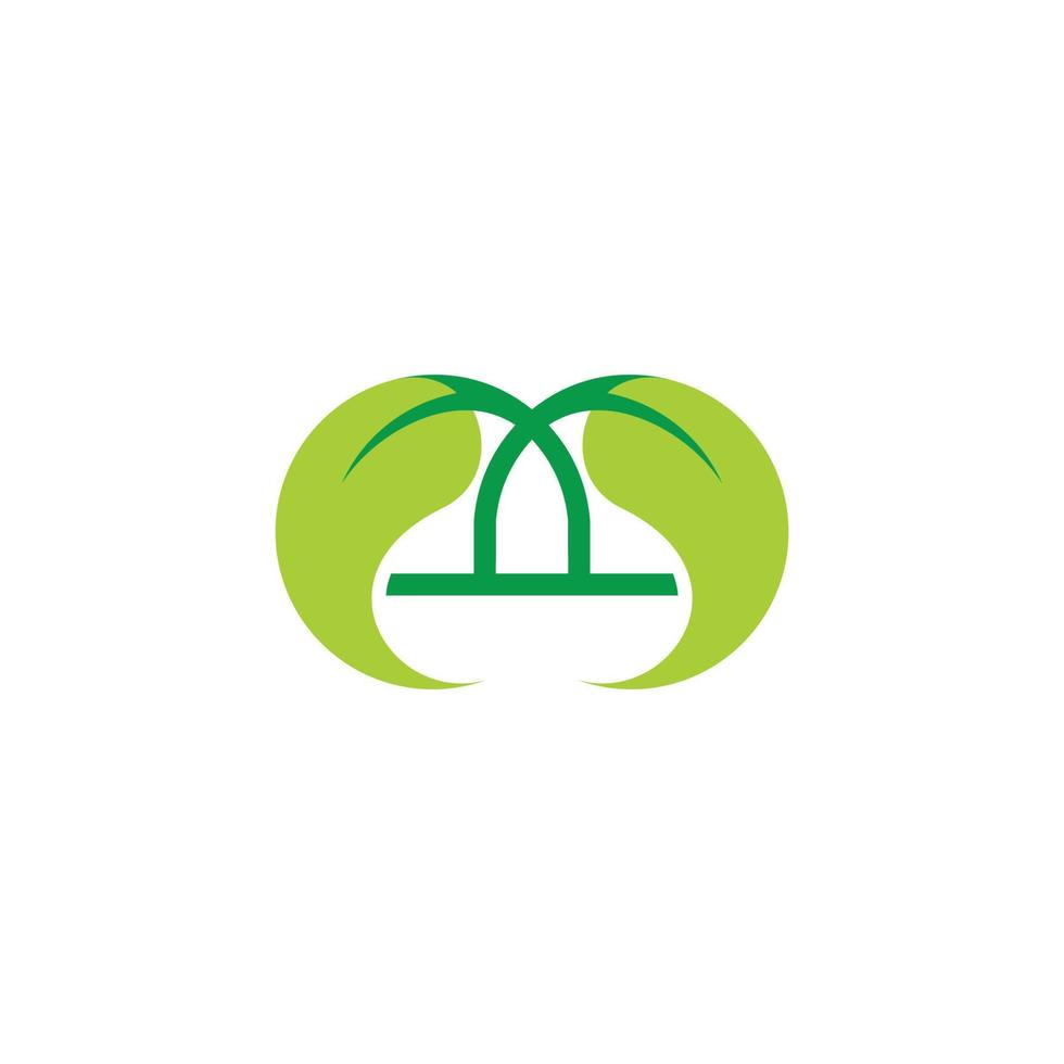 letter m linked leaf geometric colorful logo vector