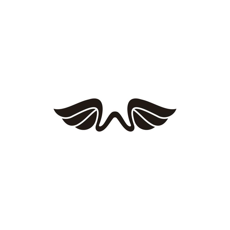 vector de logotipo de curvas geométricas imple de alas de letra w