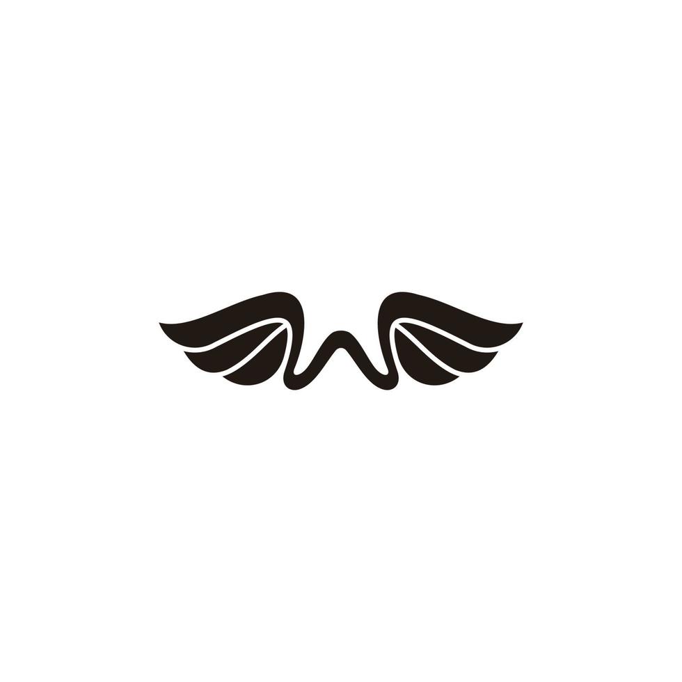 letter w wings imple geometric curves logo vector