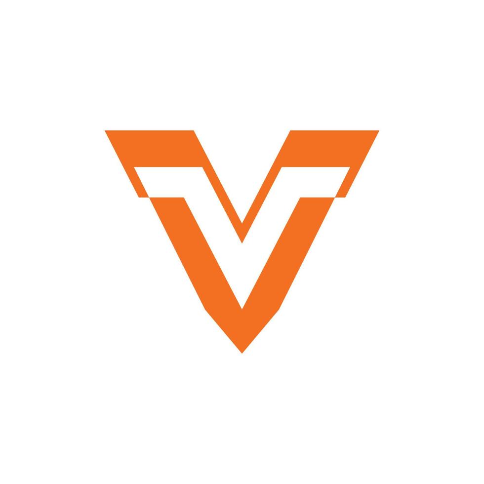 letter v simple geometric logo vector