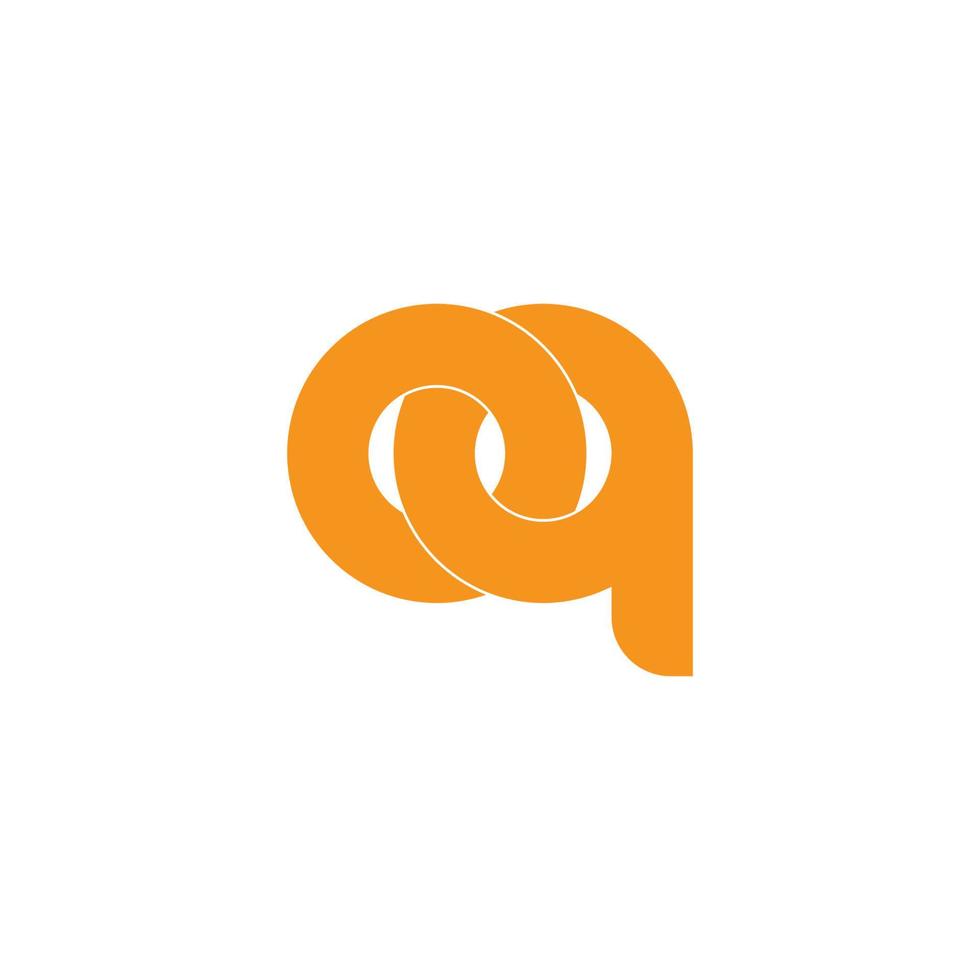 letter qo linked chain flat design symbol logo vector