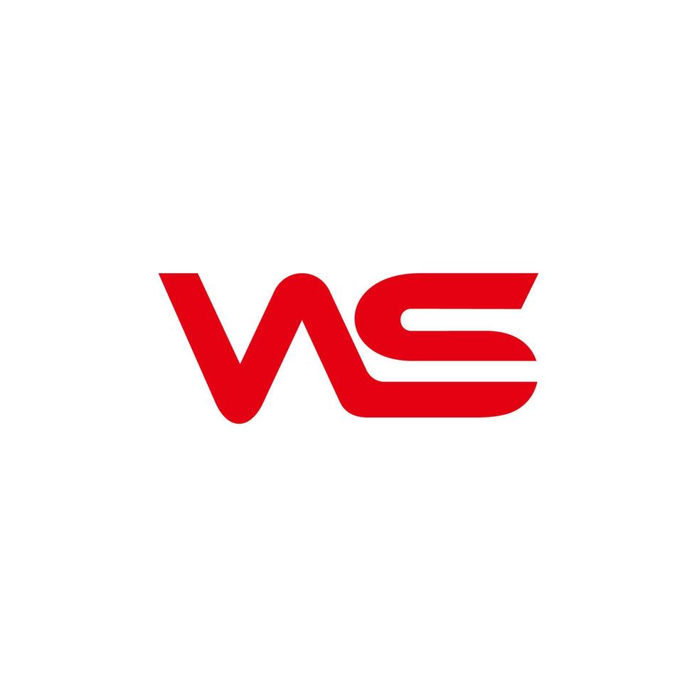 letter ws stripes linked logo vector