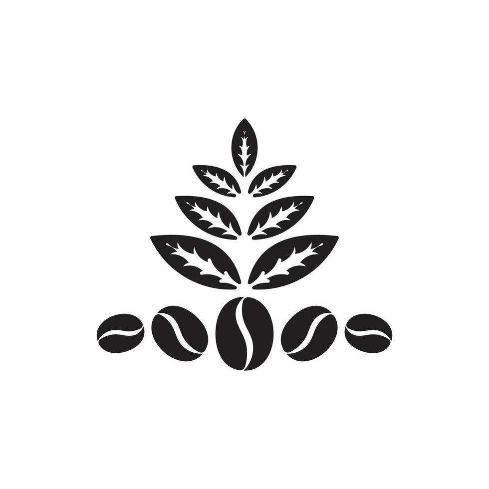 leaf tea coffee bean symbol logo vector