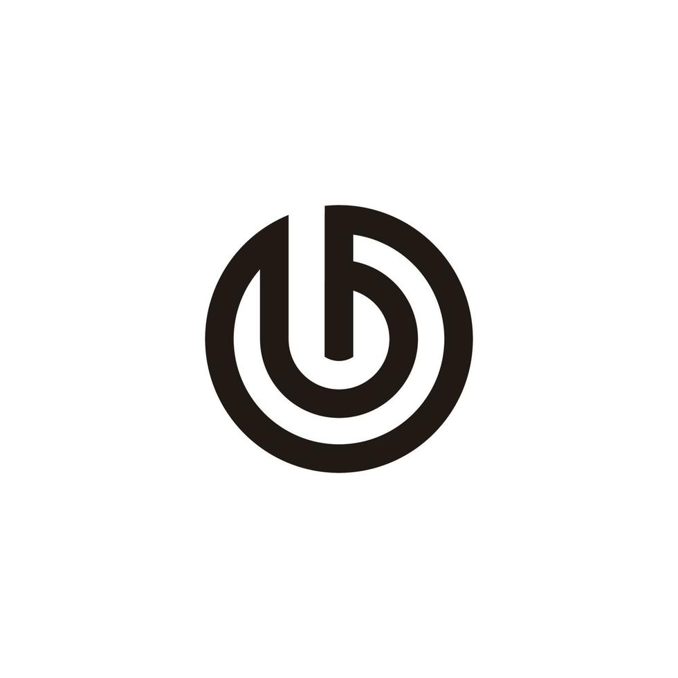 simple letter b stripe circle geometric logo vector