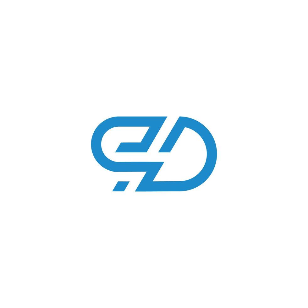 letter ed simple linear geometric design logo vector