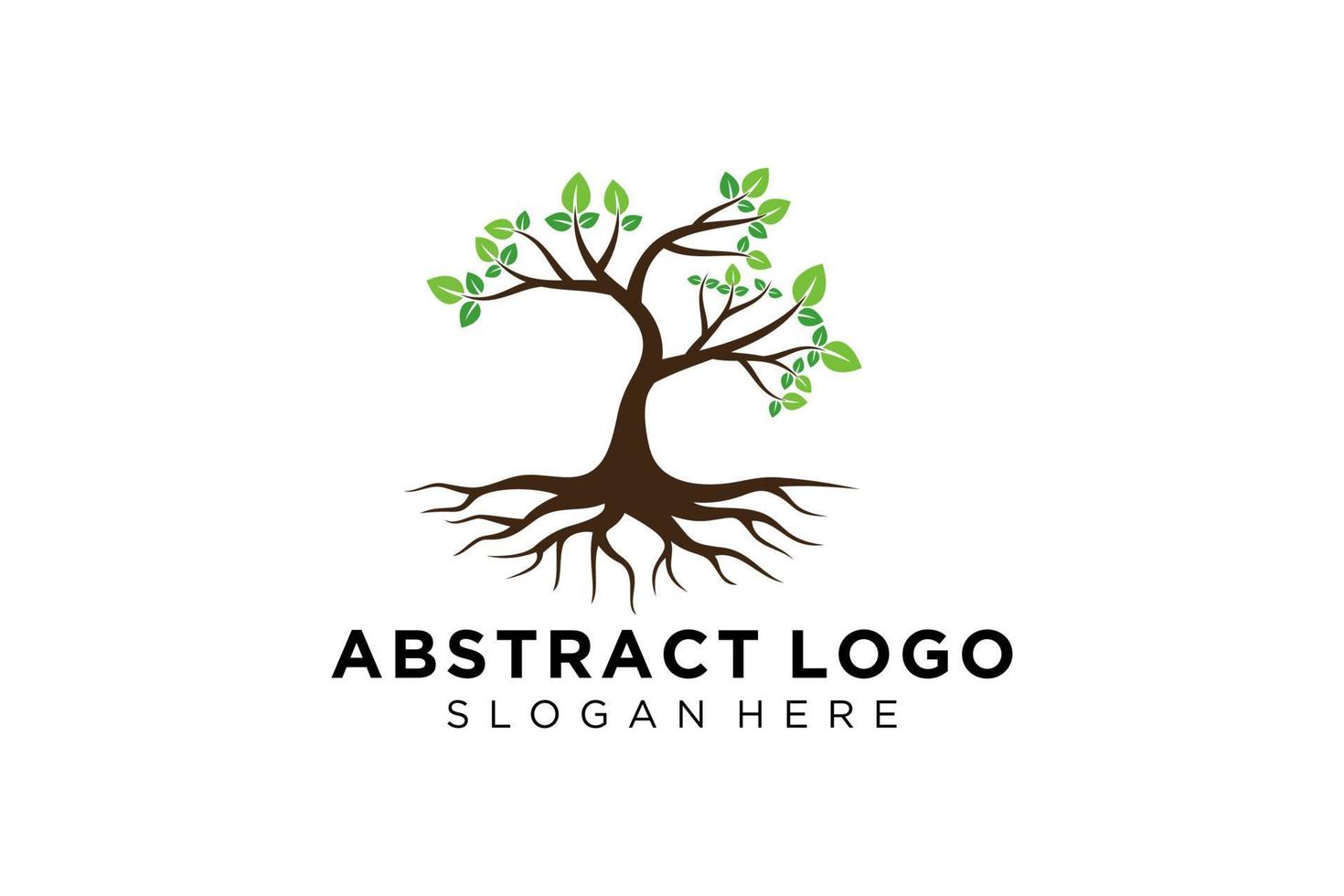 Green tree logo design natural and abstract leaf. vector