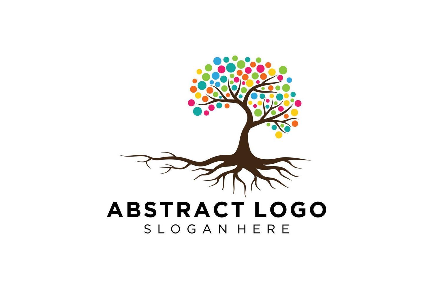 Green tree logo design natural and abstract leaf. vector