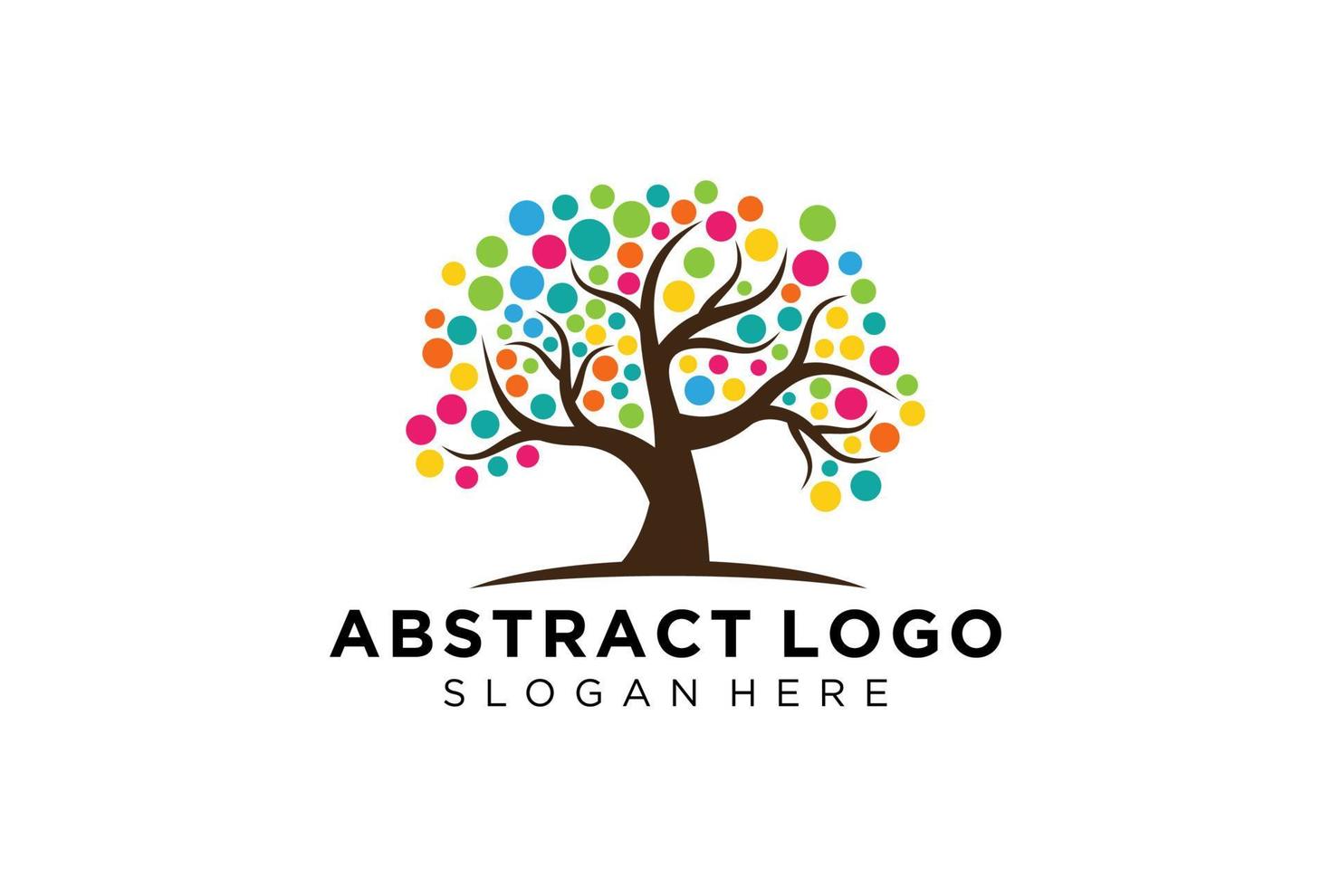 Green tree logo design natural and abstract leaf. vector