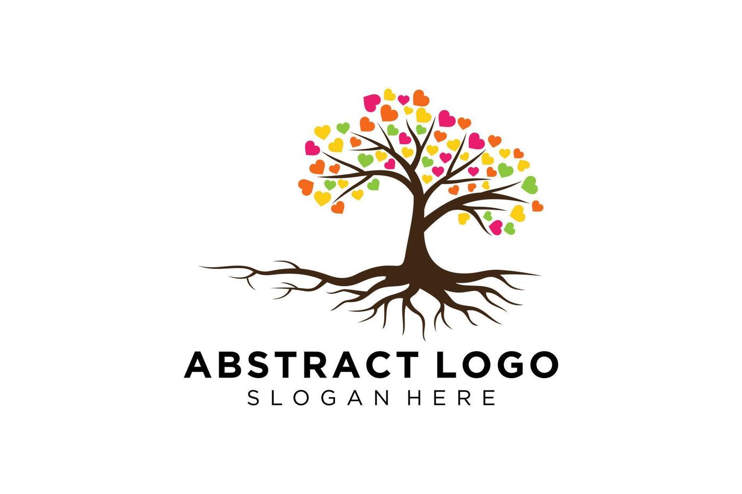 Green tree logo design natural and abstract leaf. vector