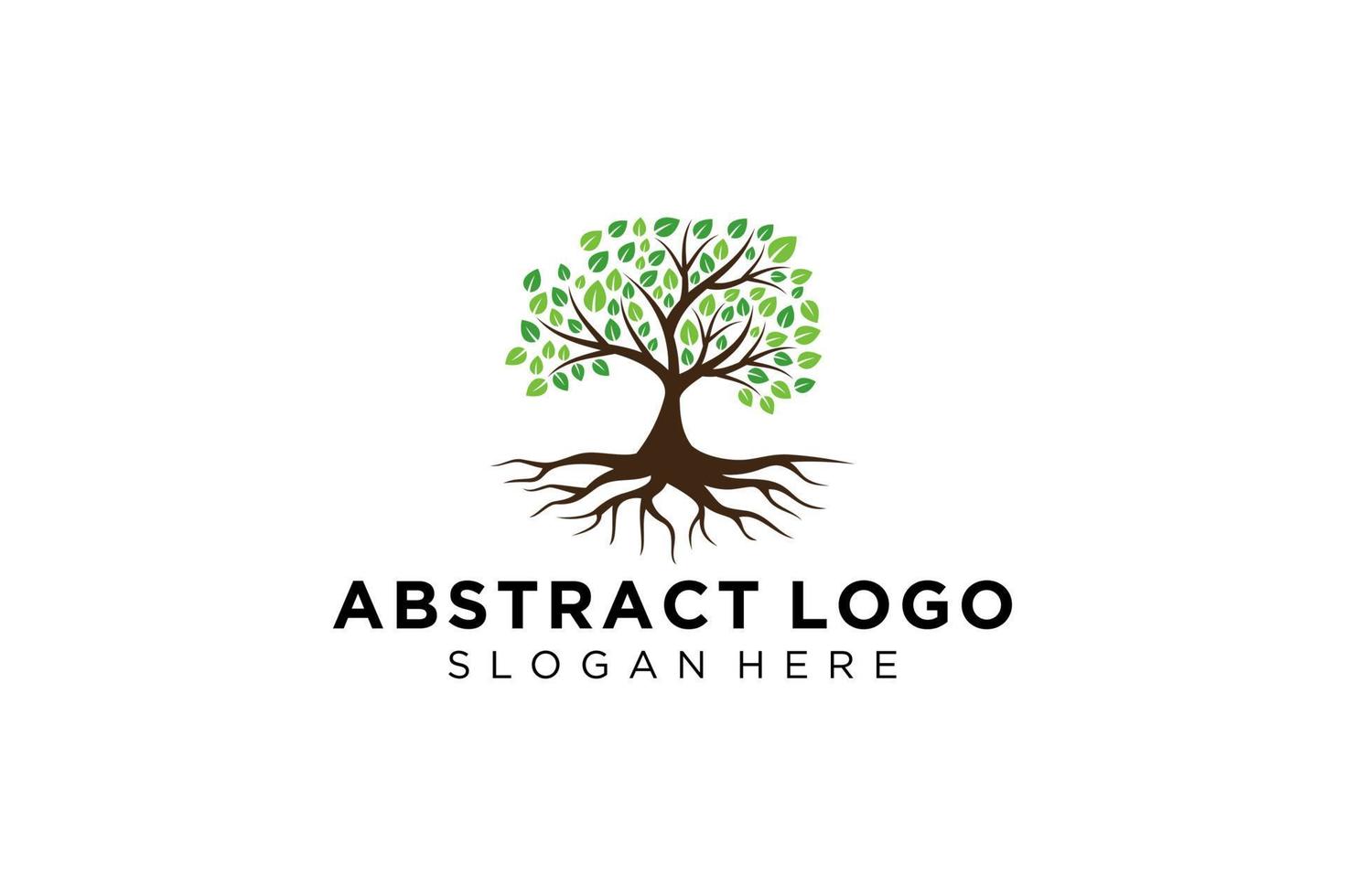Green tree logo design natural and abstract leaf. vector