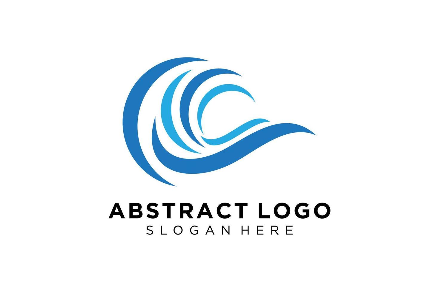 Abstract water wave splash logo symbol and icon design. vector