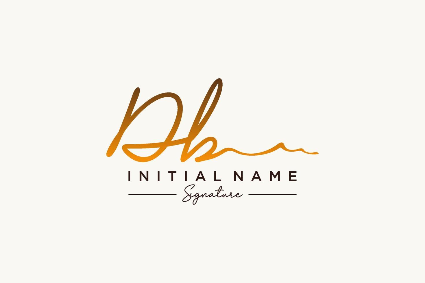 Initial DB signature logo template vector. Hand drawn Calligraphy lettering Vector illustration.