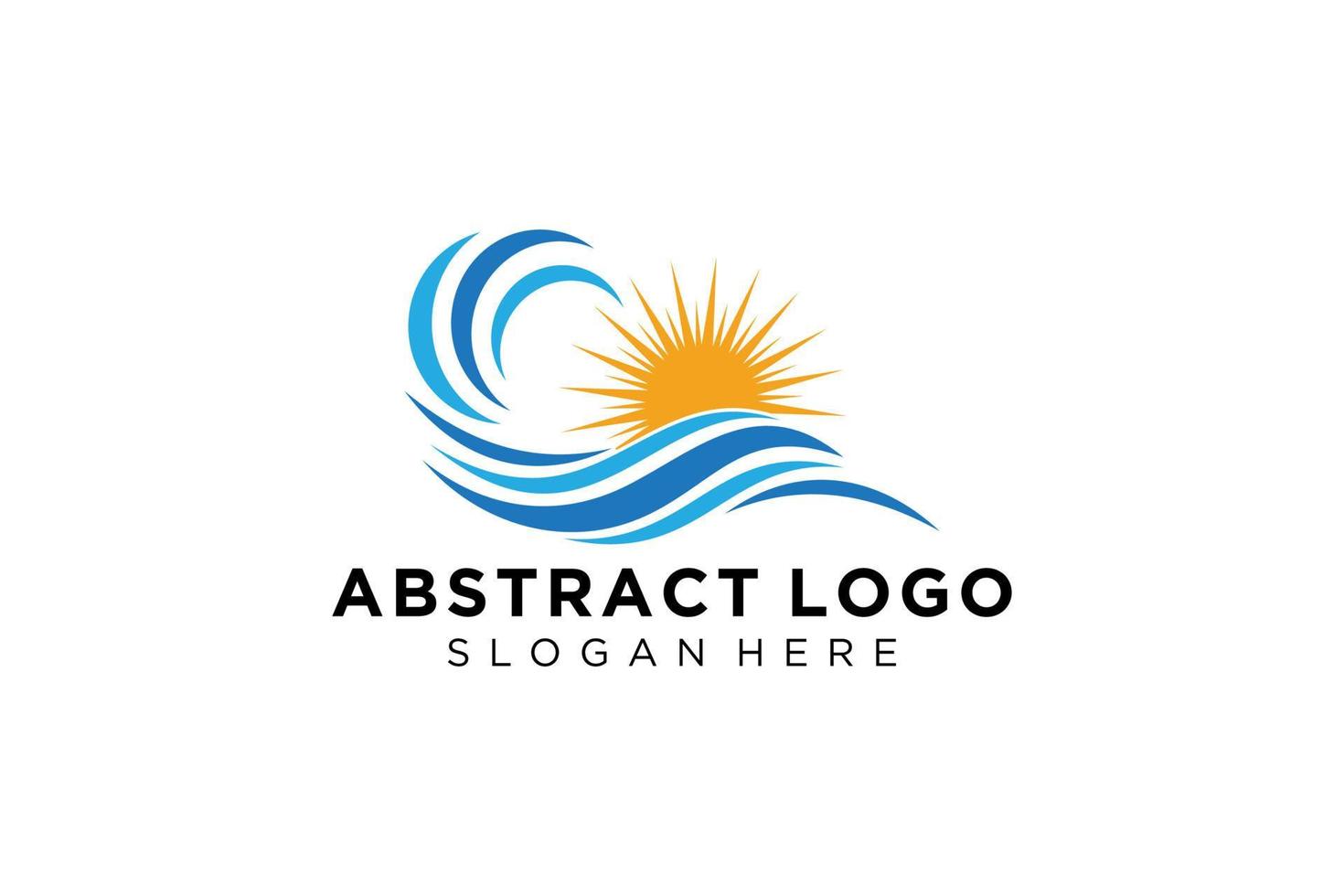 diseño de icono y símbolo de logotipo de salpicadura de onda de agua abstracta. vector