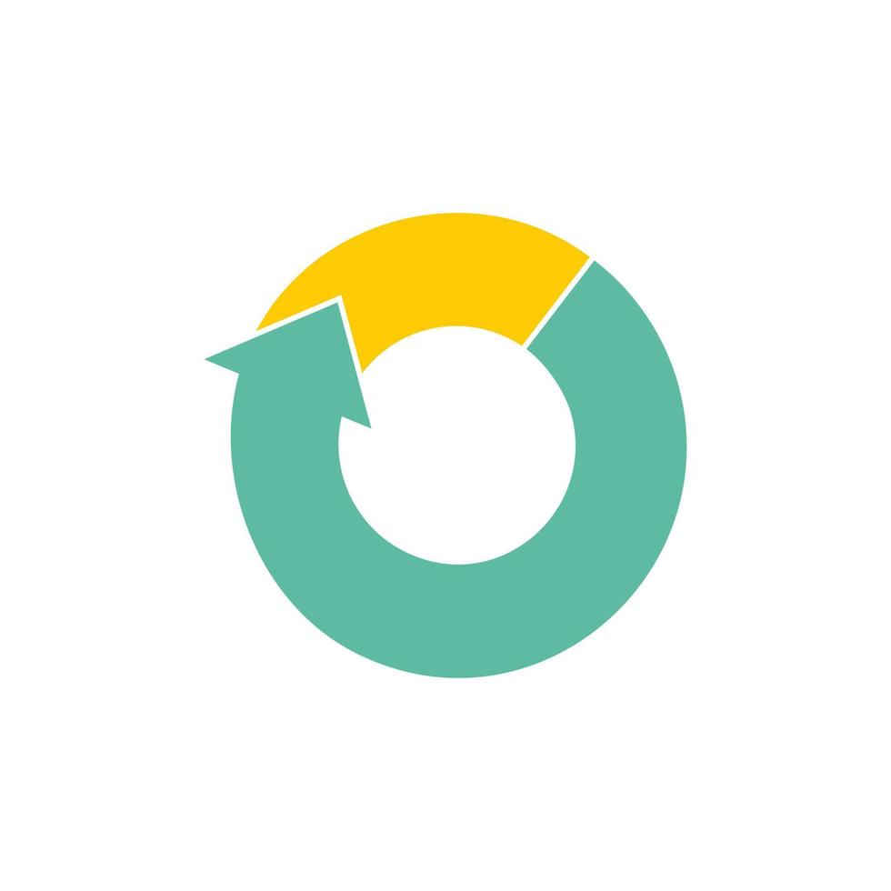 vector de logotipo de símbolo de movimiento de flecha geométrica de rotación circular