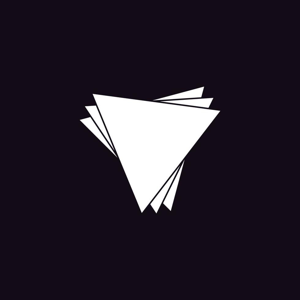 letter v triangle paper design logo vector