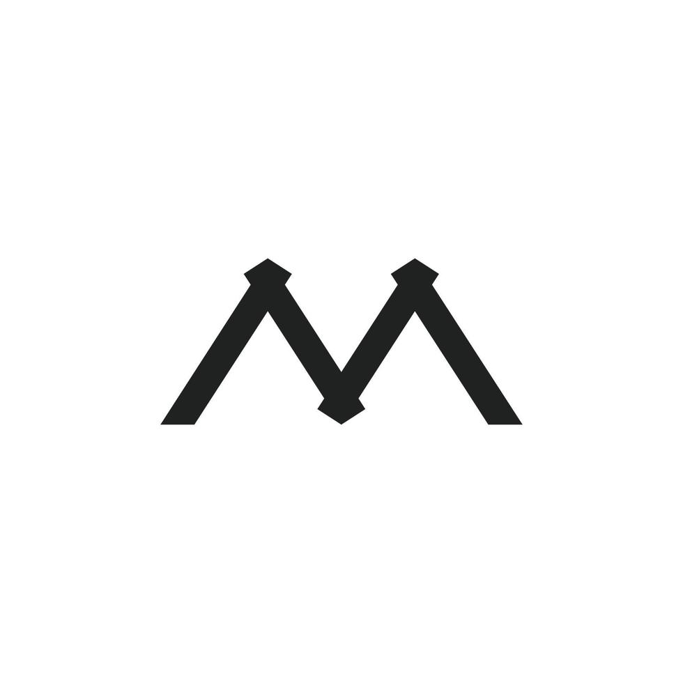 letter m simple geometric line logo vector