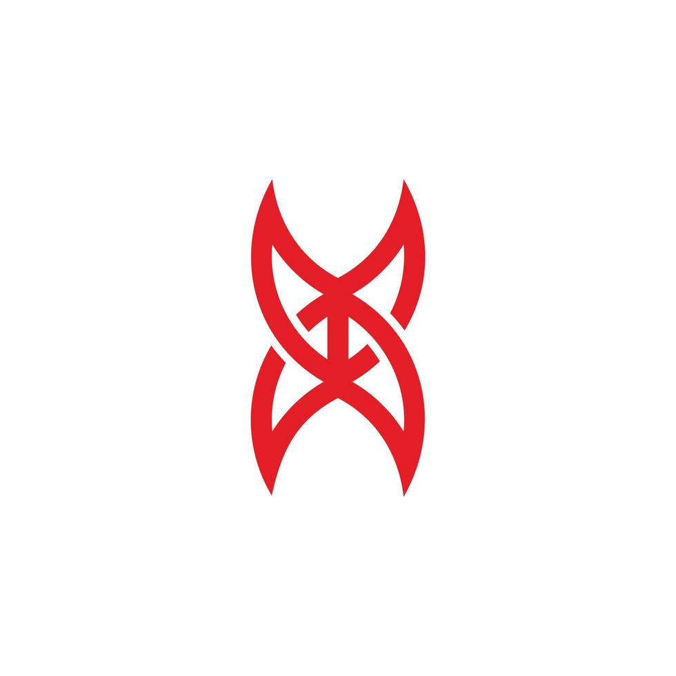 letter x linked arrows geometric line logo vector