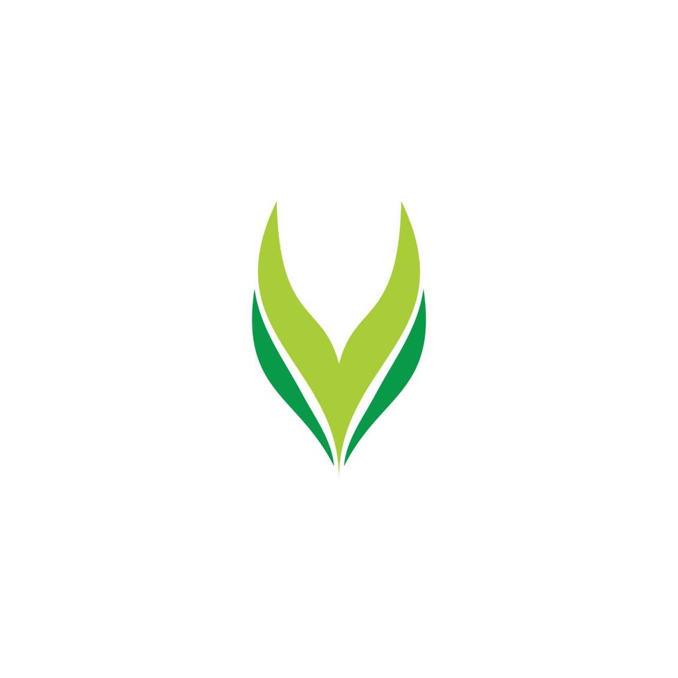 letra v aquascape planta símbolo logotipo vector