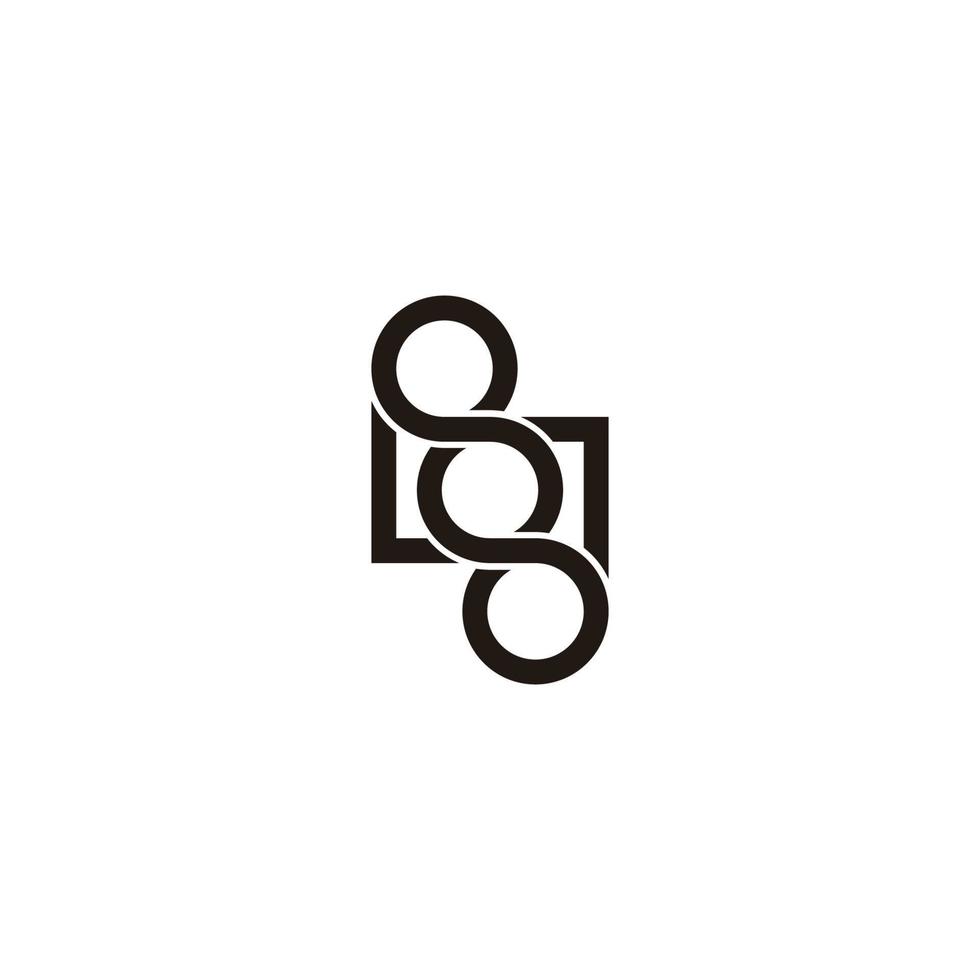 square frame infinity helix shape logo vector