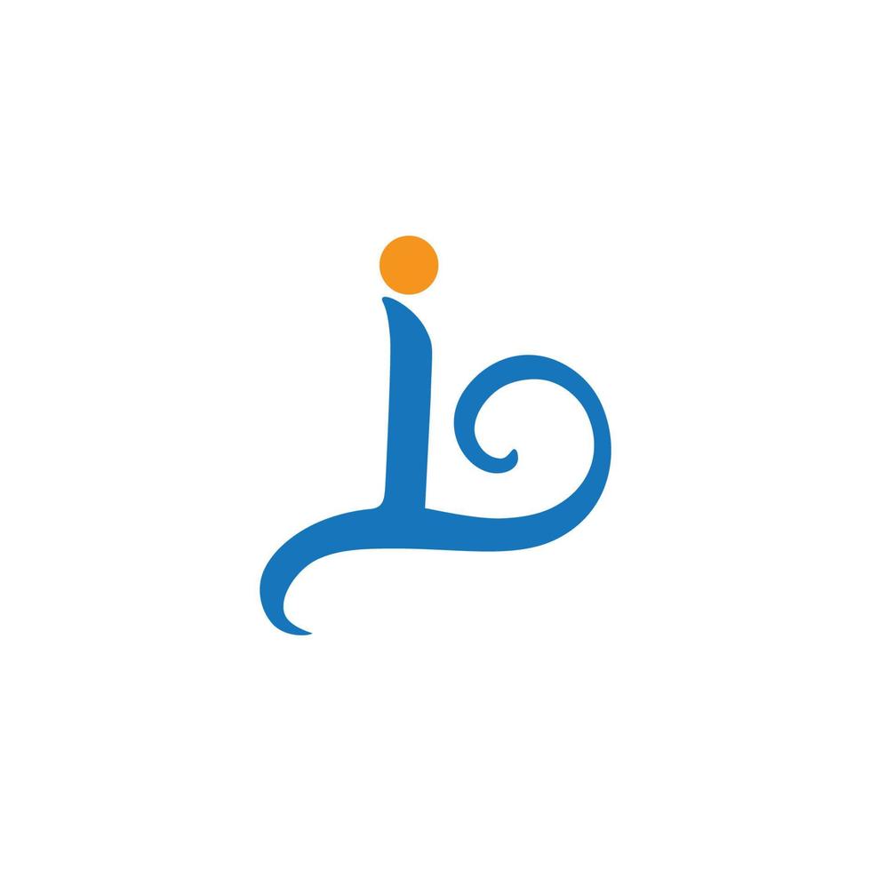 letter b loop wavy shape logo vector