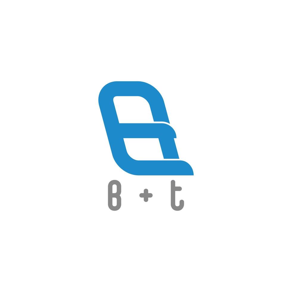 letra abstracta bt vector de logotipo de diseño geométrico simple