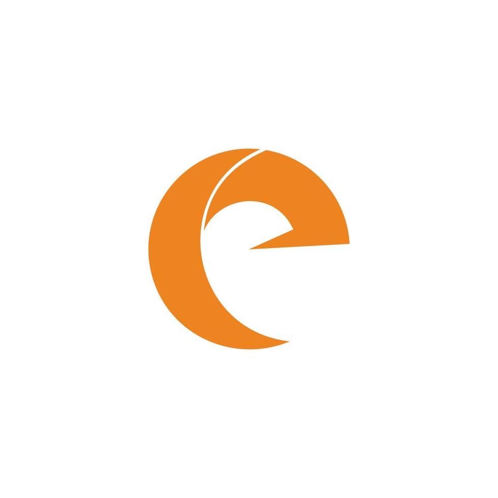 letter e simple rotate arrow smile logo vector
